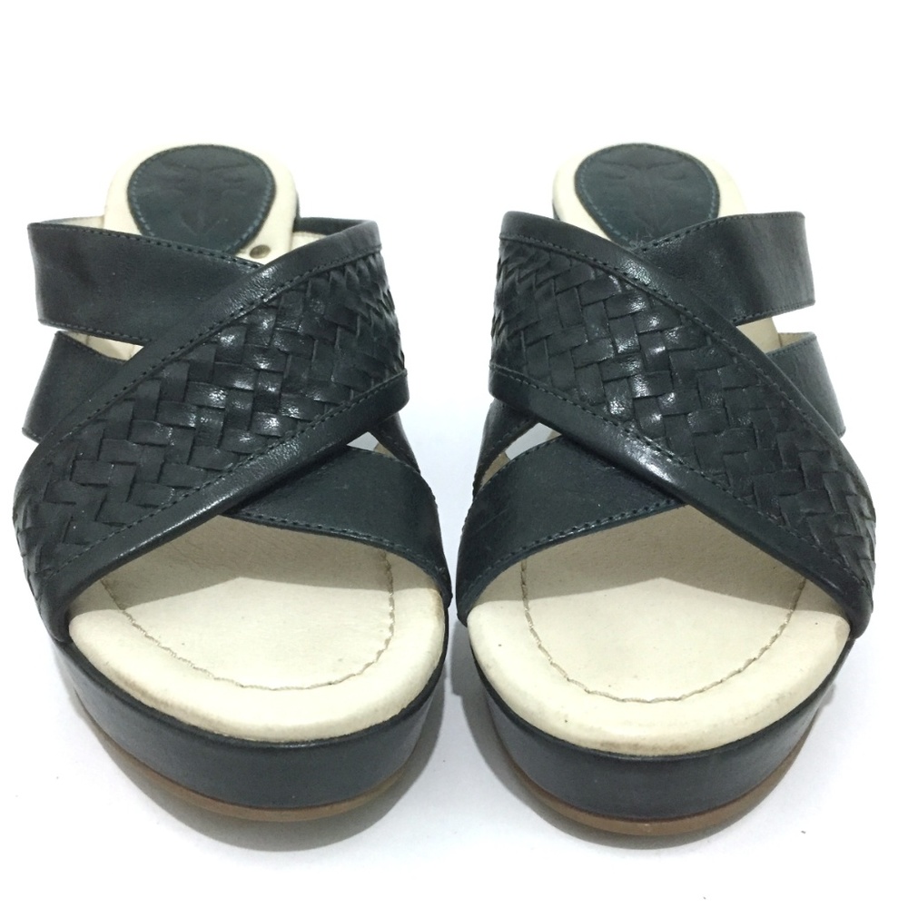 Frye Dark Green Weave Leather Wedge - Picture 2 of 8